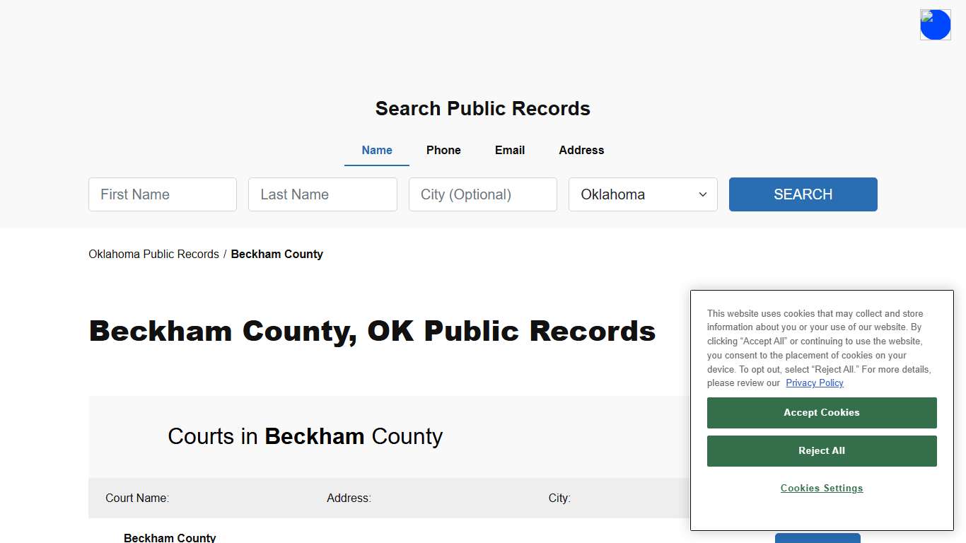 Beckham County, OK Public Court, Arrest and Inmate Records - ThePublicIndex